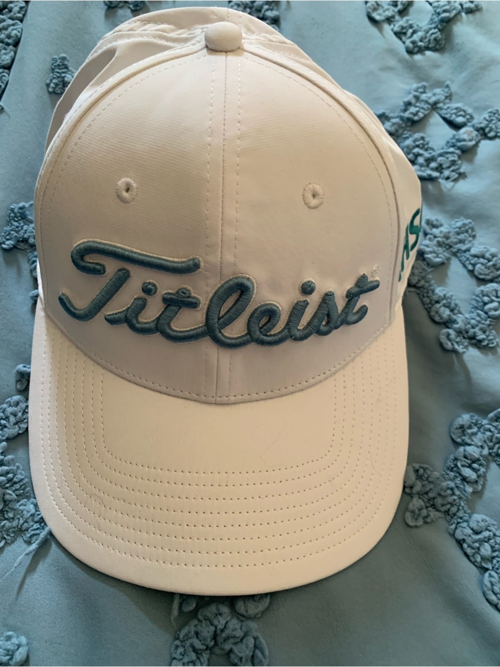Titleist White Cap with Light Blue Embroidered Logo